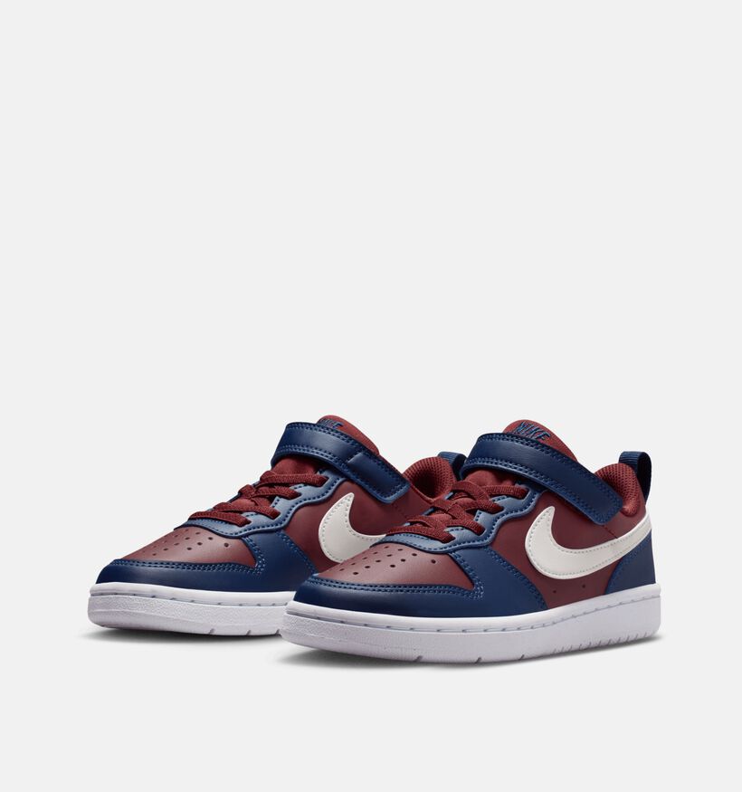 Nike Court Borough Bordeaux/Blauwe Sneakers voor meisjes (359839) - geschikt voor steunzolen