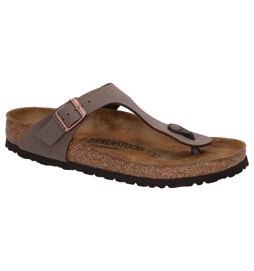 Birkenstock Gizeh Birko-Flor Zwarte Teenslippers voor dames (338058)