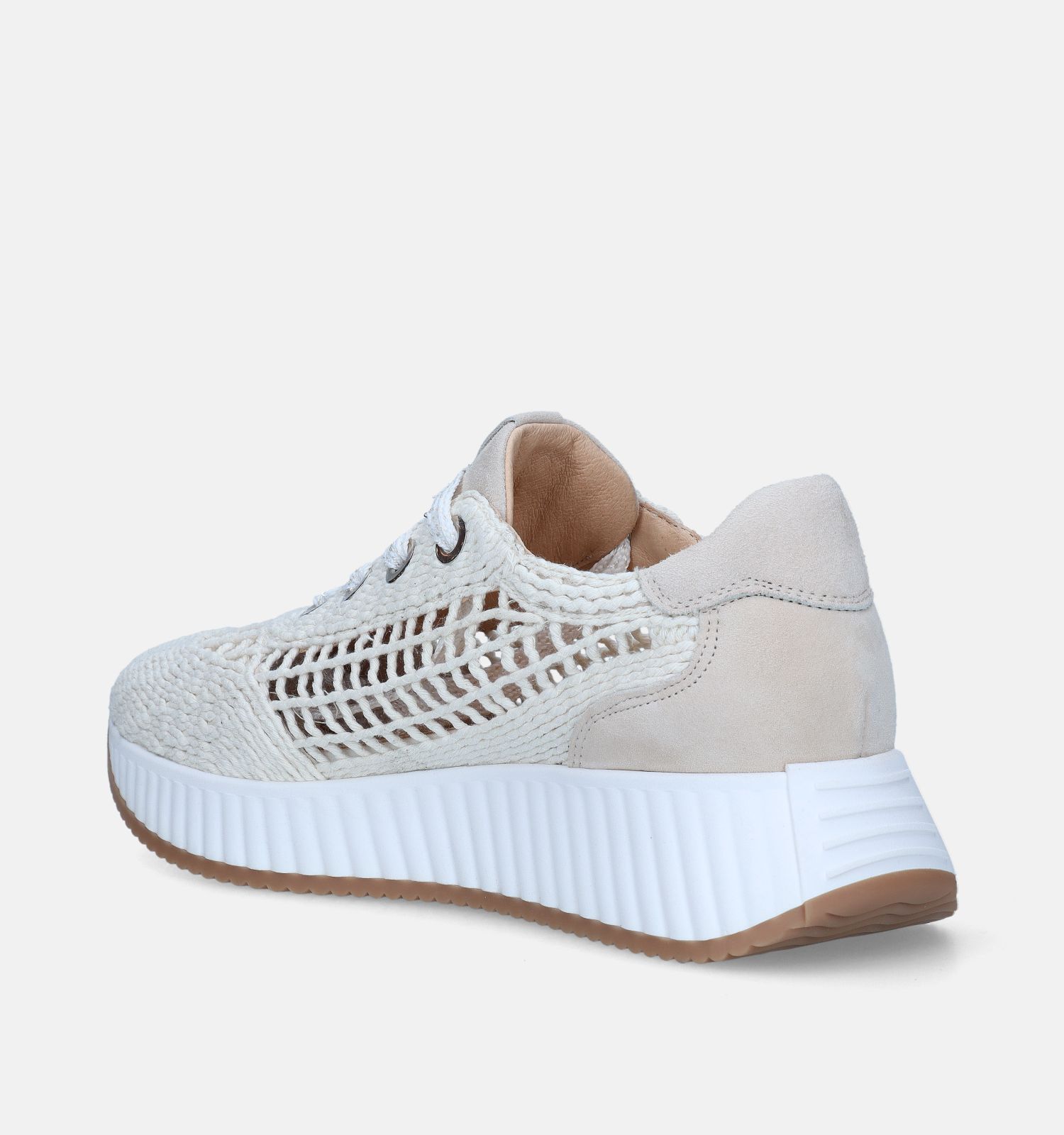 Softwaves Ecru Gevlochten sneakers Dames Sneakers Online op TORFS.BE