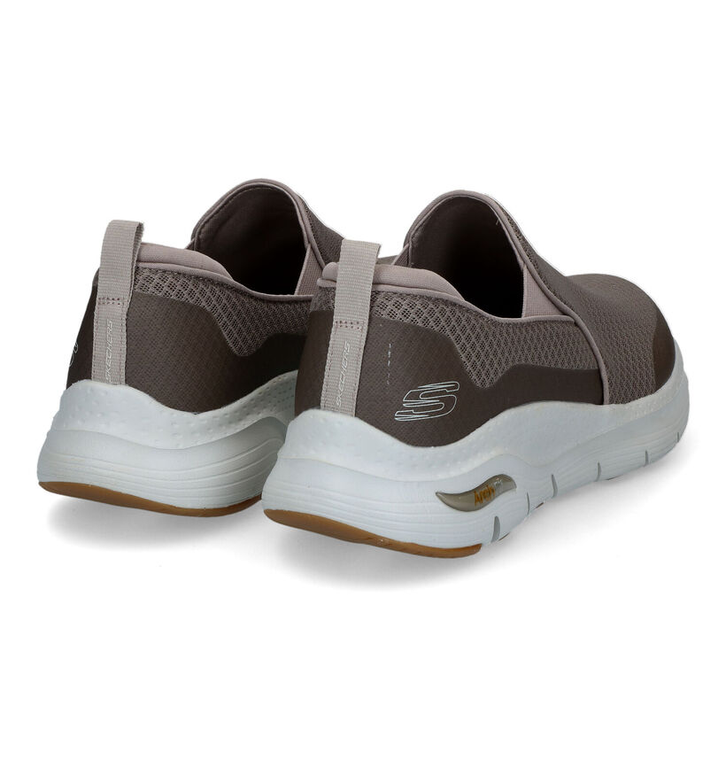 Skechers Arch Fit Baskets Slip-on en Taupe pour hommes (318127)