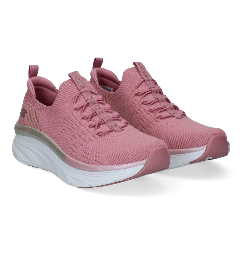 Skechers D'Lux Walker Roze Sneakers in stof (302126)