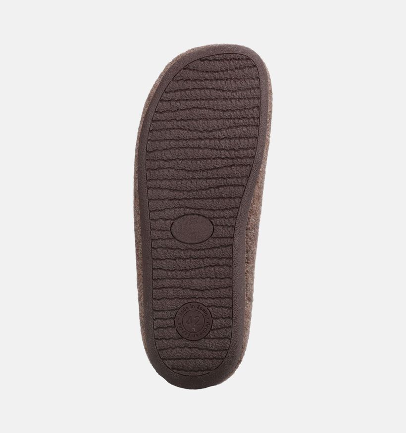 Scapa Pantoufles ouvertes en Brun fonc&eacute; pour hommes (381019) - pour semelles orthop&eacute;diques