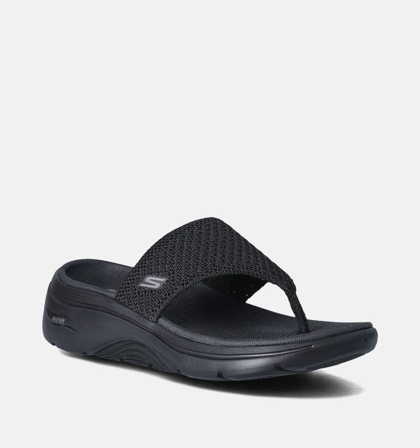 Skechers Go Walk Arch Fit 2.0 Zwarte Teenslippers voor dames (354737)