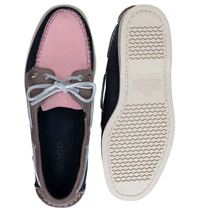 Sebago Dockside Blauwe Bootschoenen in daim (287823)