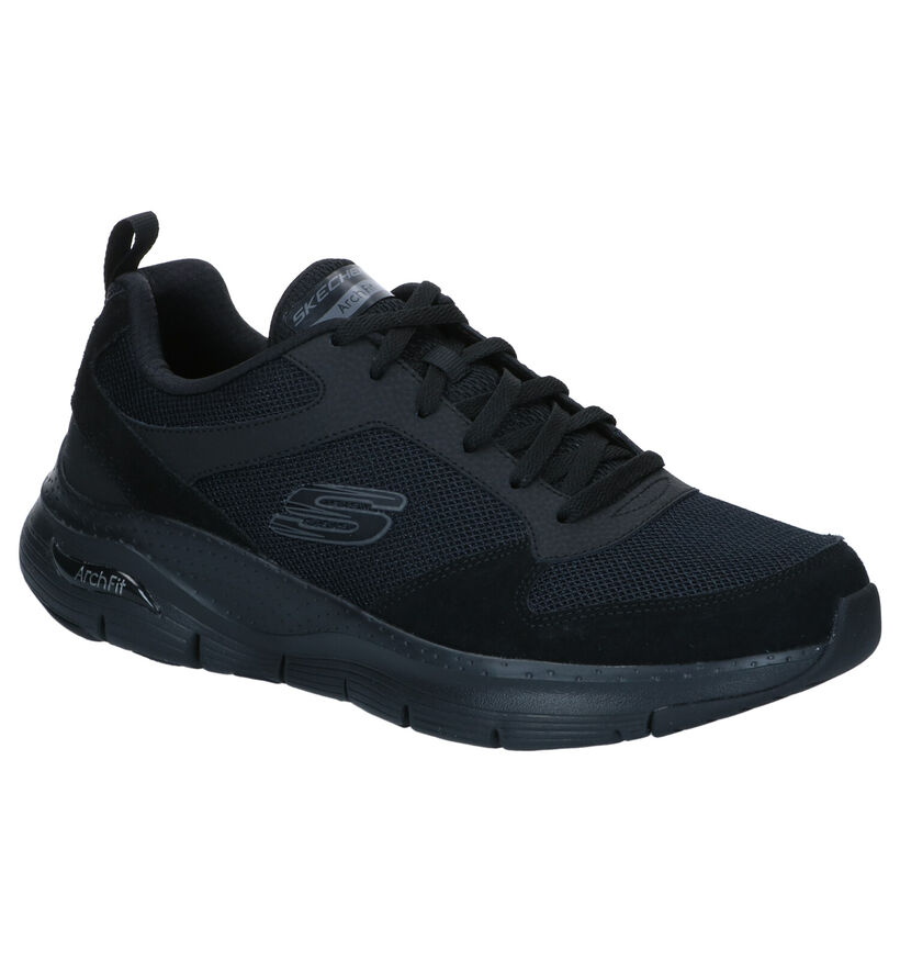 Skechers Arch Fit Zwarte Sneakers in nubuck (295639)