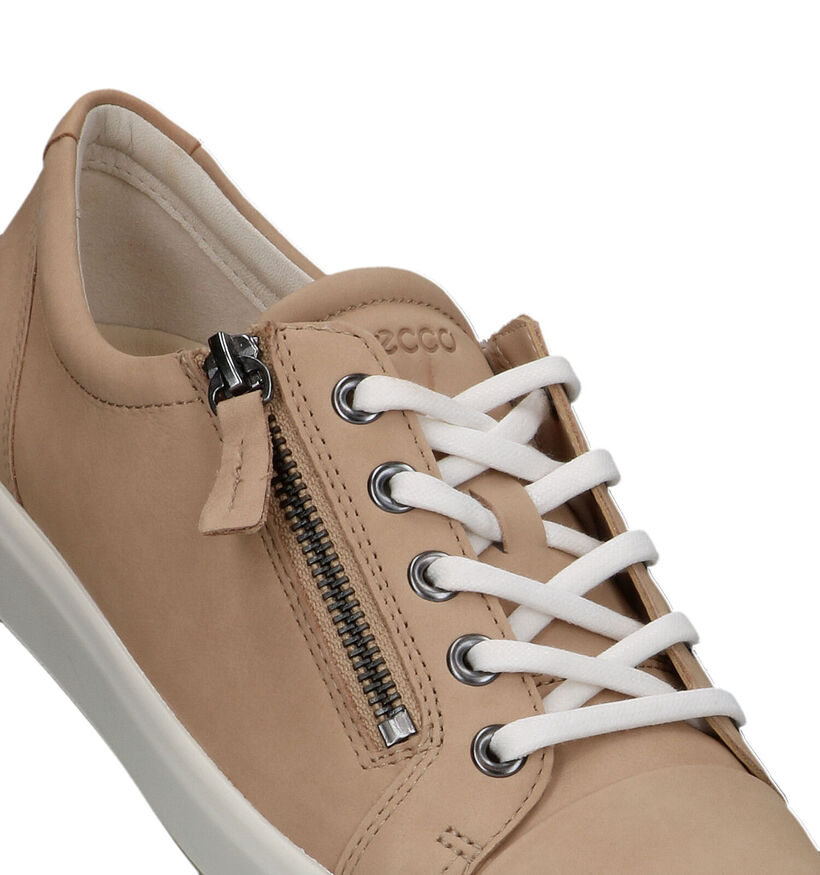 ECCO Soft Side Zip Beige Veterschoenen voor dames (321151) - geschikt voor steunzolen