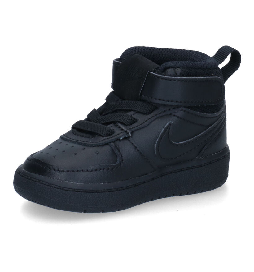Nike Court Borough Mid 2 TD Baskets en Noir en cuir (299899)