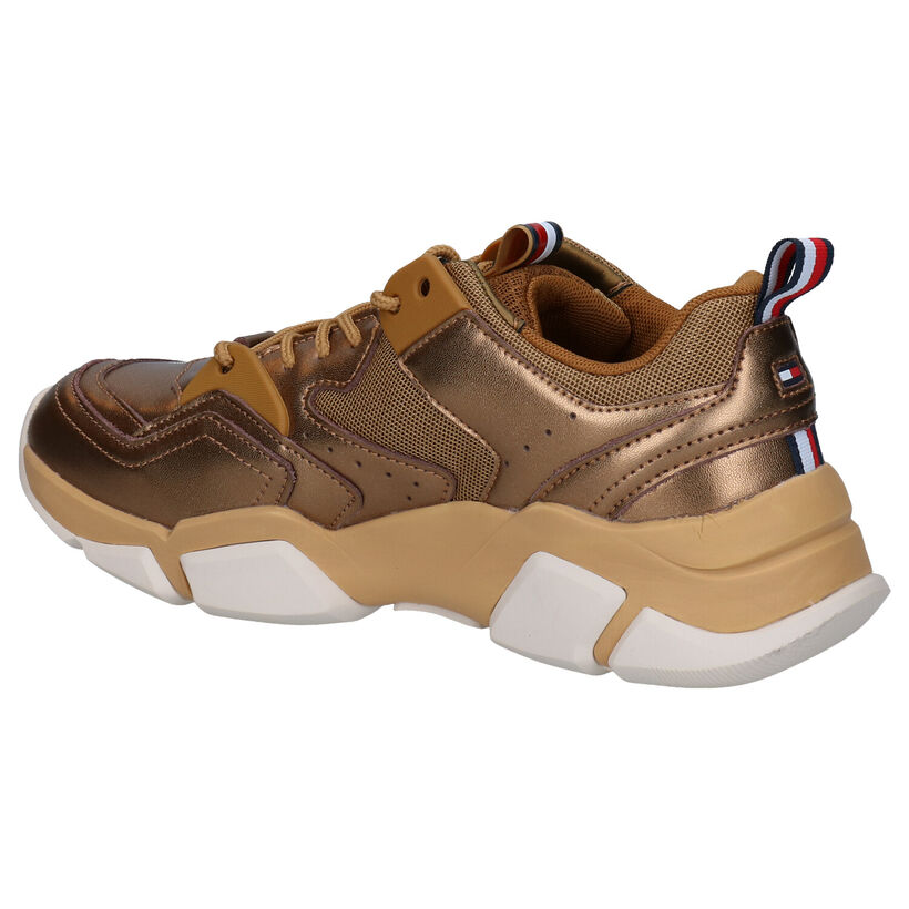 Tommy Hilfiger Metallic Chunky Gouden Sneakers in leer (279992)