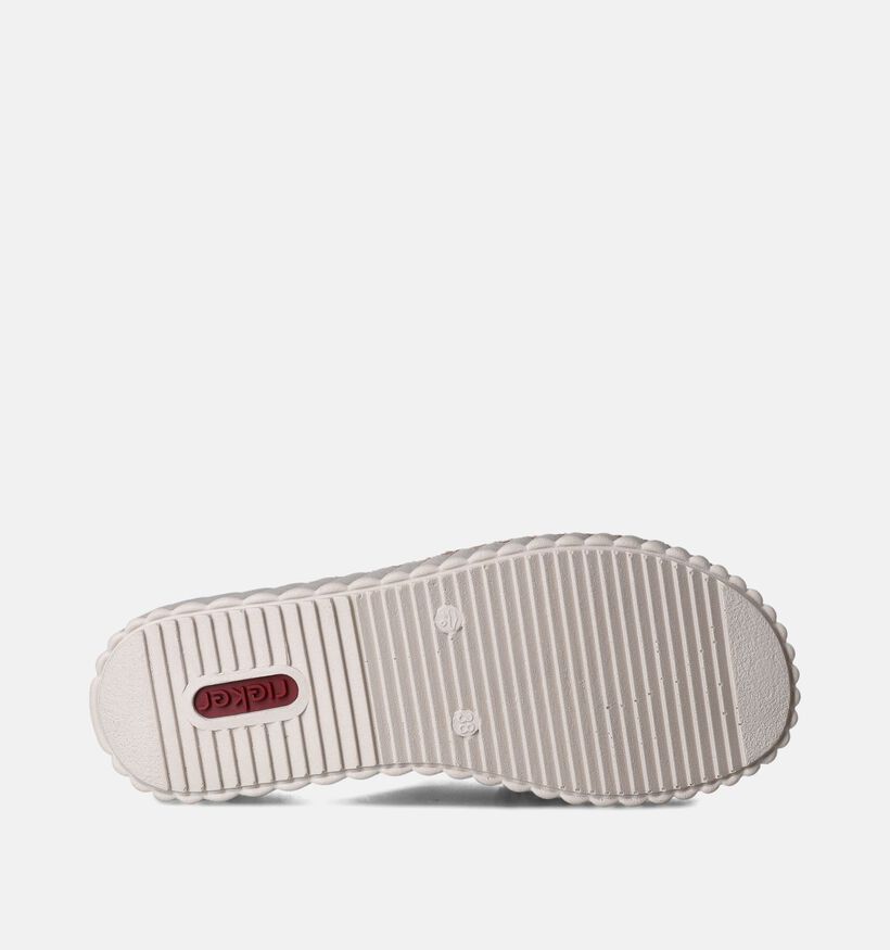 Rieker Nu-pieds talon compensé en Écru pour femmes (354997)