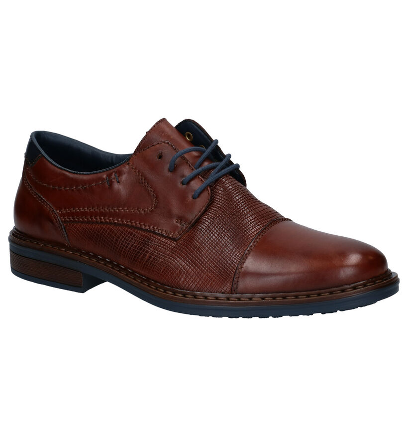 Reker Cognac Geklede Veterschoenen in leer (281728)