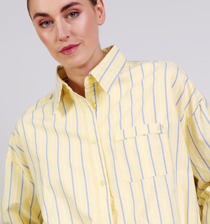 Ador&eacute; Penelope Lichtgeel Hemd Gestreept voor dames (376743)