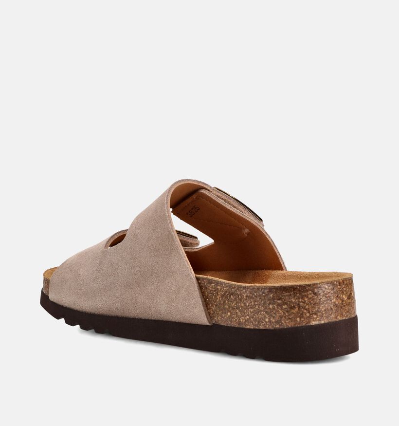 Scholl Monterey 2 Straps Nu-pieds plates en Beige pour femmes (369879)