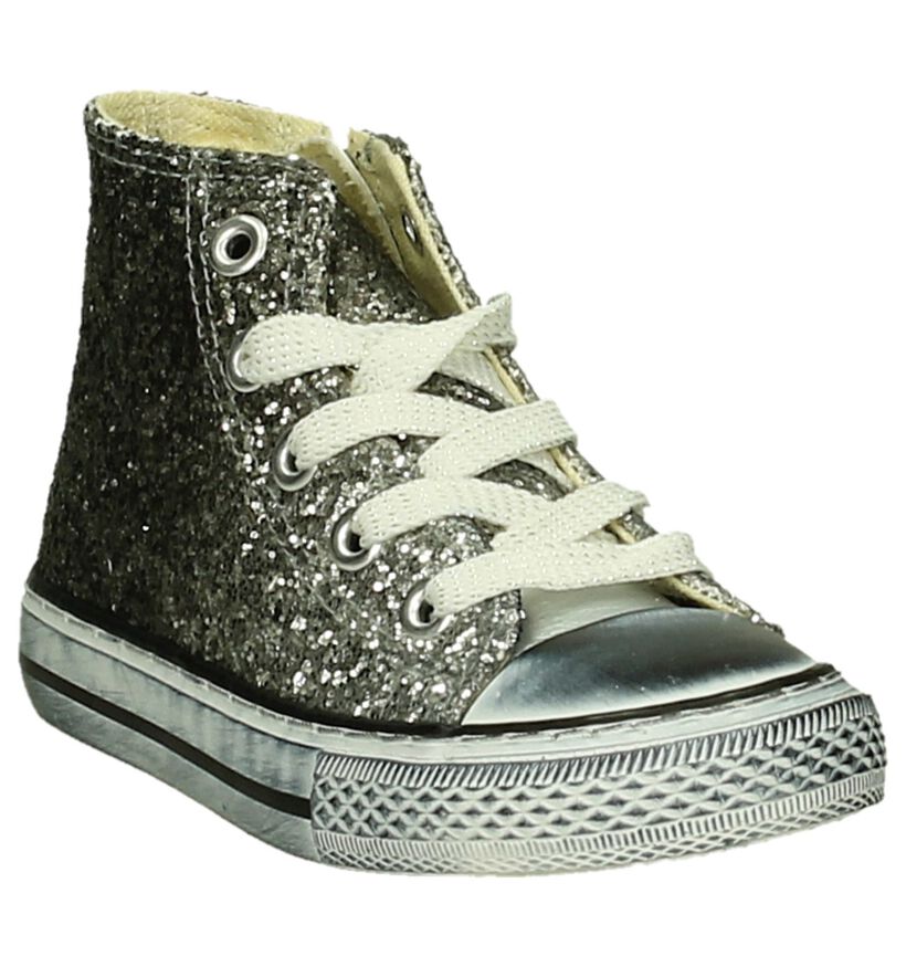 Zilveren Glitter Sneaker Asso in stof (203362)