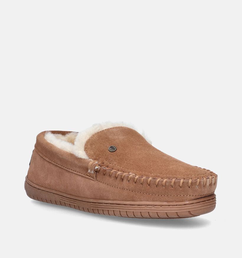Warmbat Grizzly Pantoufles en Cognac pour hommes (346343)