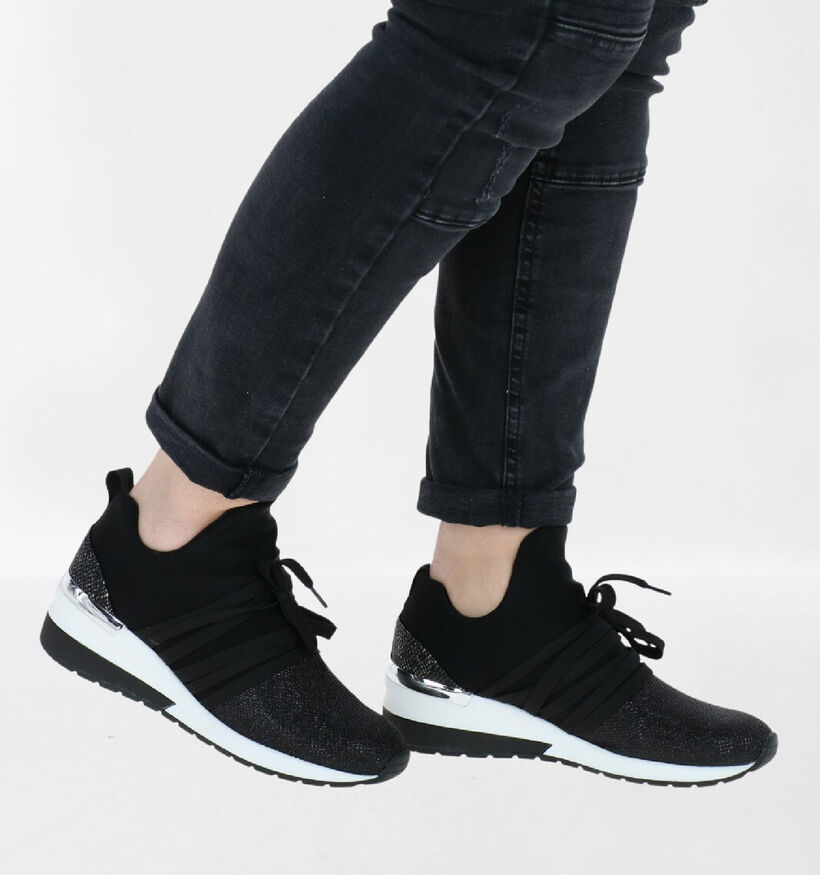La Strada Zwarte Slip-on Sneakers in stof (289571)