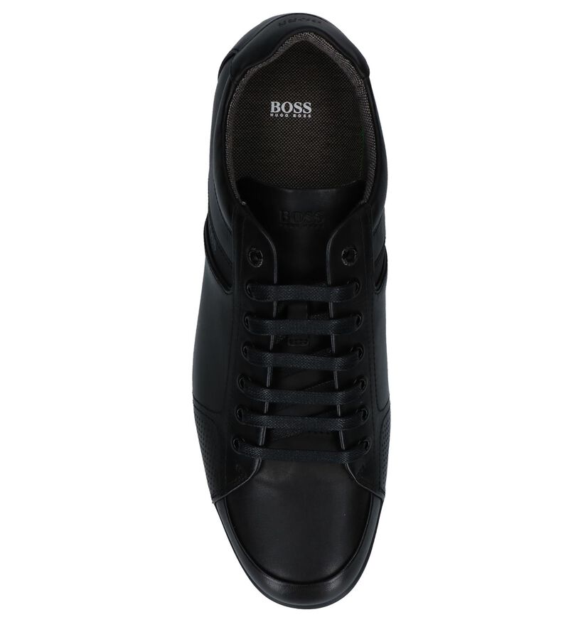 Zwarte Casual Veterschoenen Hugo Boss Saturn Low Lux in leer (237091)