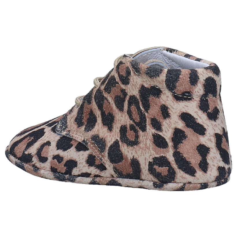 Beberlis Chaussons Bébé en Beige Leopard en cuir (281141)