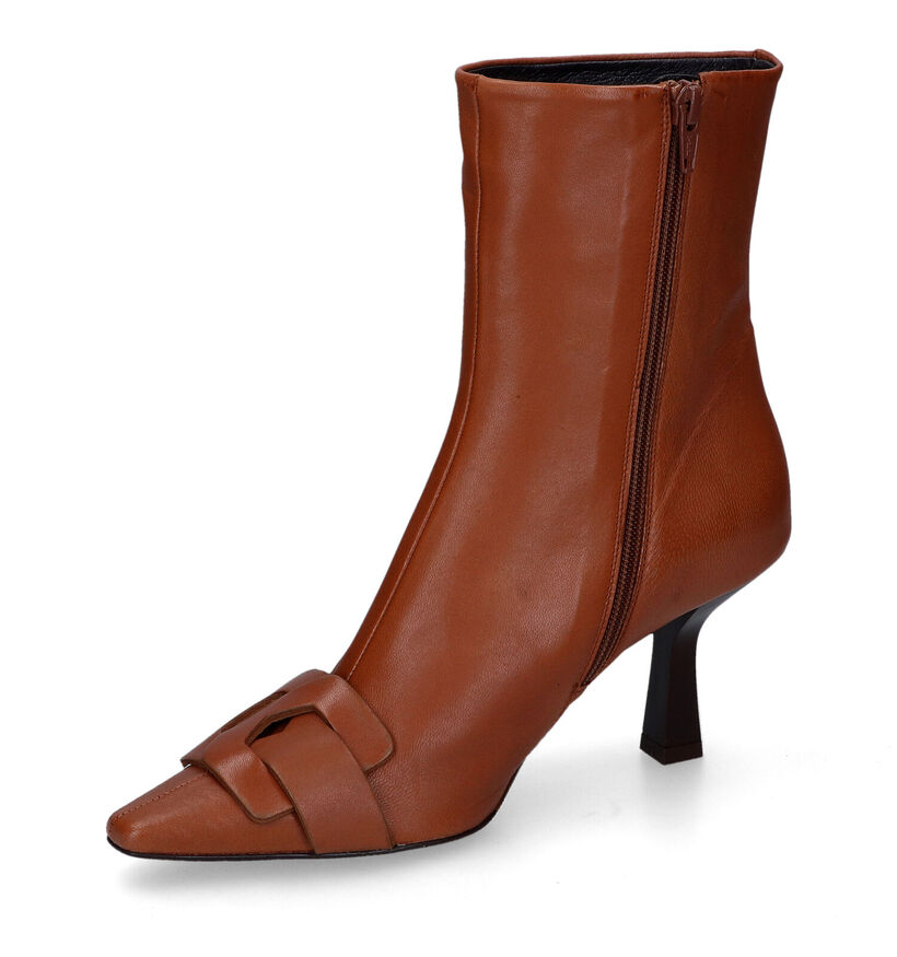Zinda Bottines à talons en Cognac pour femmes (317220)