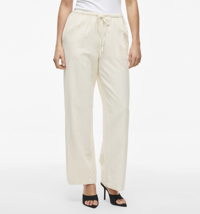 Vila Prisilla Pantalon classiques en Beige pour femmes (368062)