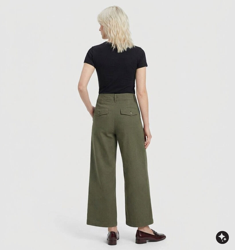 Vero Moda Sofia Barrel Pantalon classique en Vert fonc&eacute; pour femmes (377601)