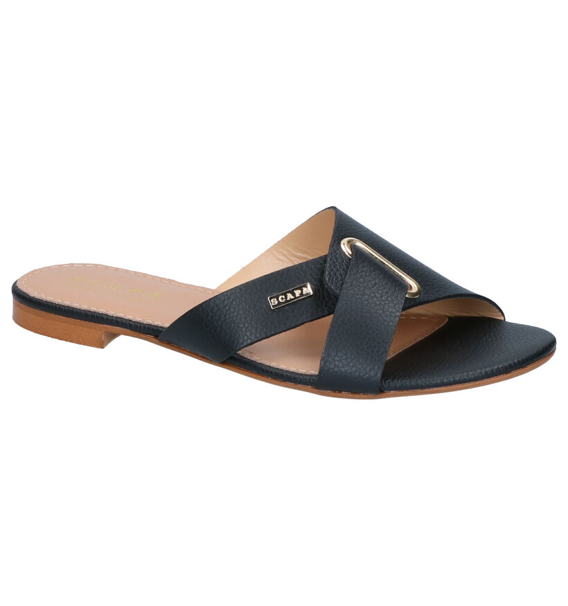 Scapa Nu-pieds plates en Noir en cuir (270296)