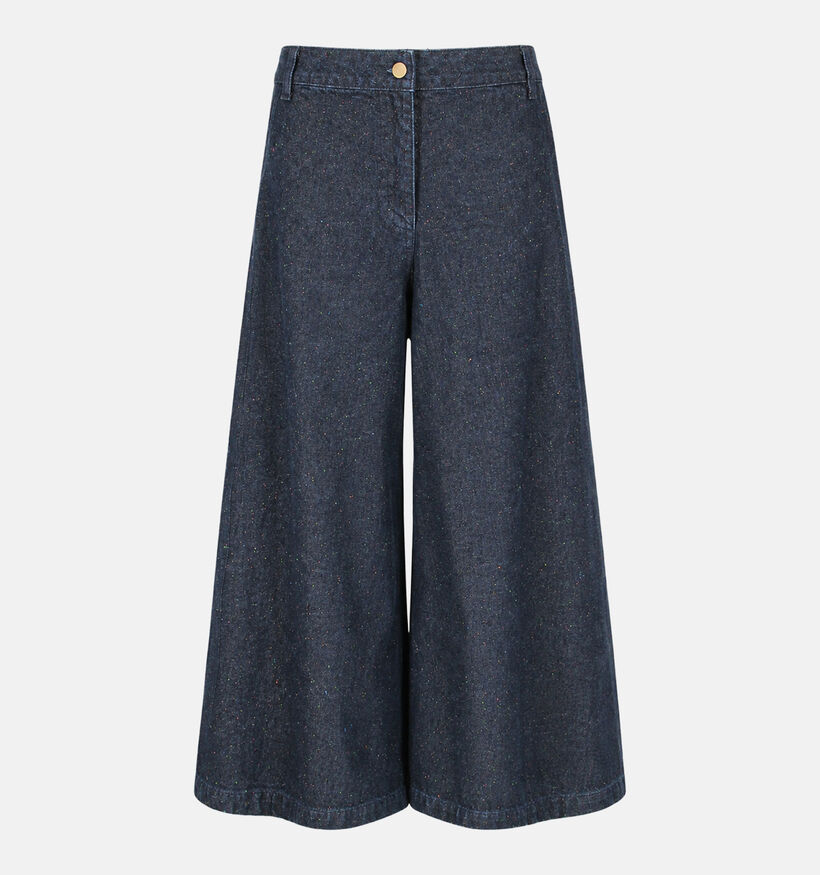 Minuit Douze Aqua Donkerblauwe Wide Leg Jeans voor dames (381846)