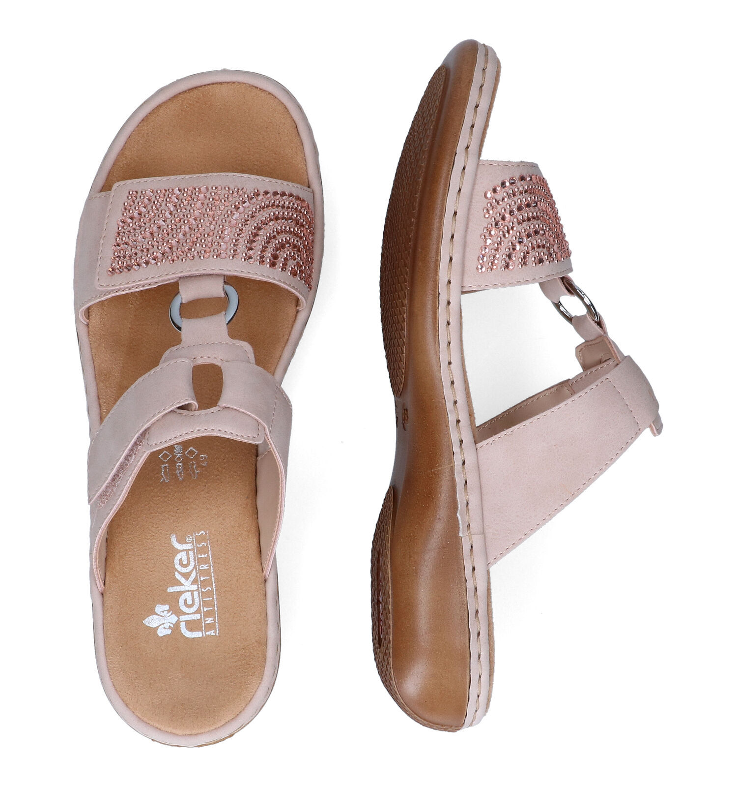 Rieker Roze Muiltjes Dames Slippers Online op TORFS.BE