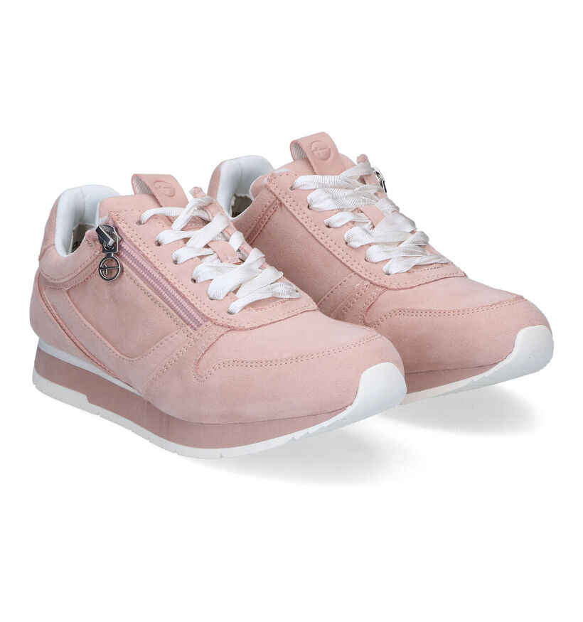 Tamaris Roze Veterschoenen in stof (302752)