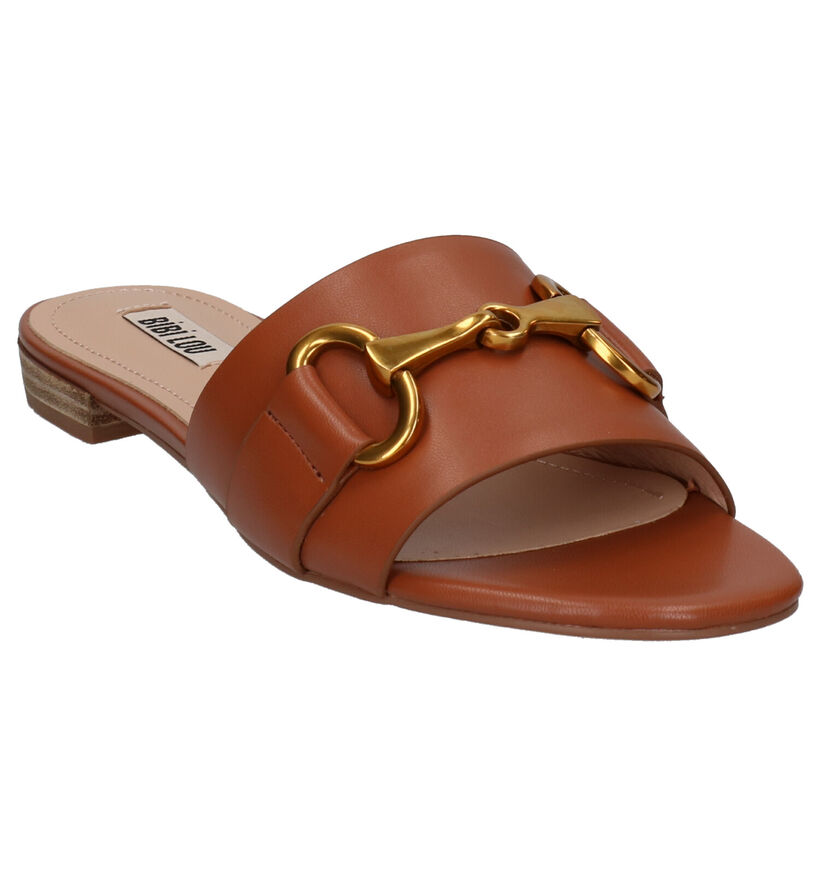Bibi Lou Cognac Slippers in leer (273129)
