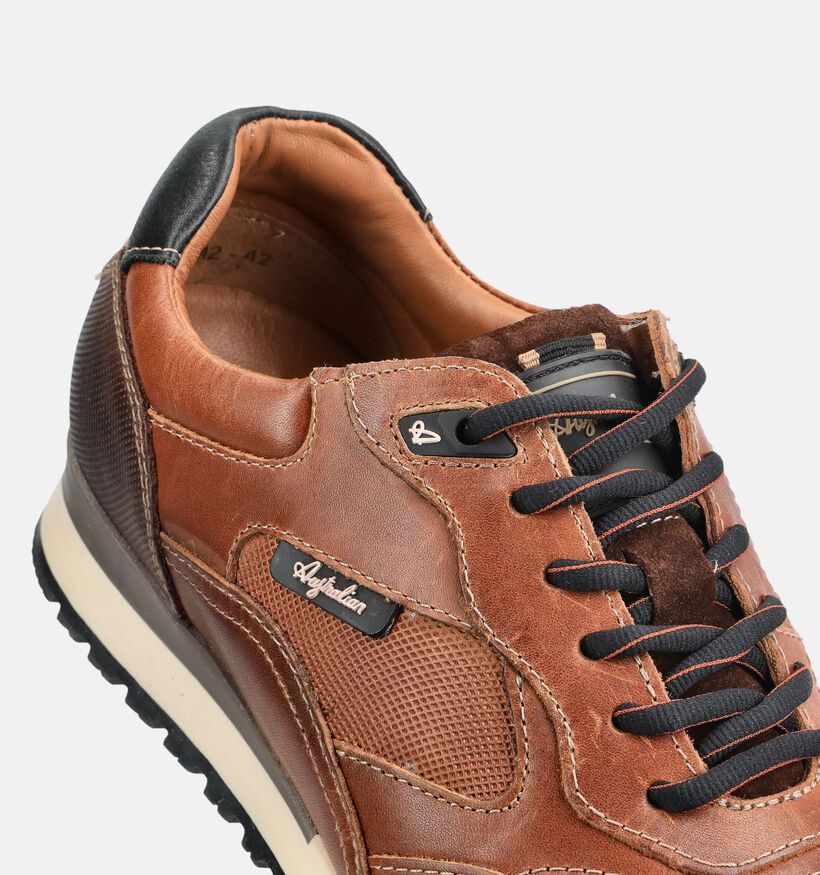 Australian Fabian Chaussures plates en Cognac pour hommes (377108) - pour semelles orthop&eacute;diques