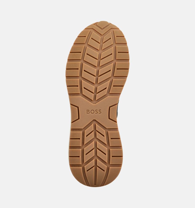 BOSS Vinston Runn Chaussures plates en Brun fonc&eacute; pour hommes (375711)