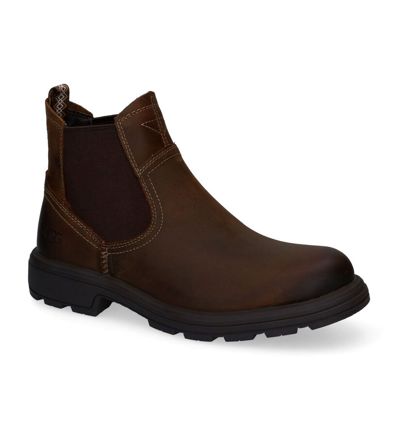 UGG Biltmore Bottines Chelsea en Marron en textile (295011)