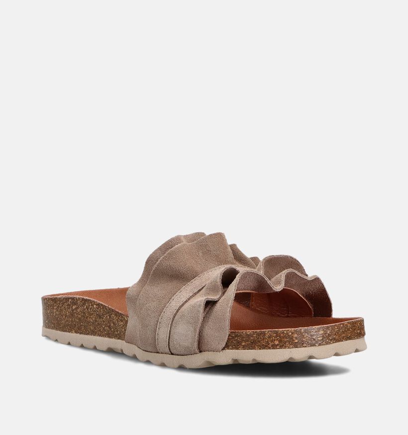 Verbenas Rocio Nu-pieds plates en Taupe pour femmes (357416)