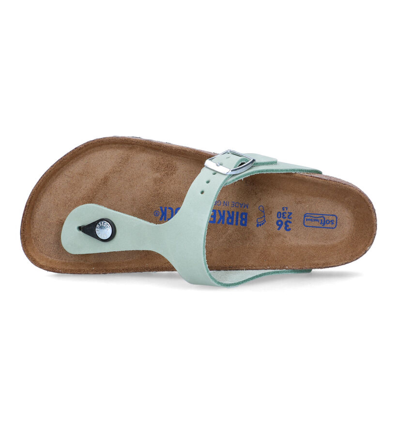 Birkenstock Gizeh Tongs en Vert pour femmes (322639)