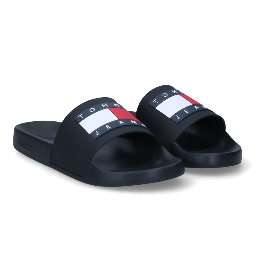 TH Tommy Jeans Flag Claquettes de piscine en Bleu pour femmes (303956)