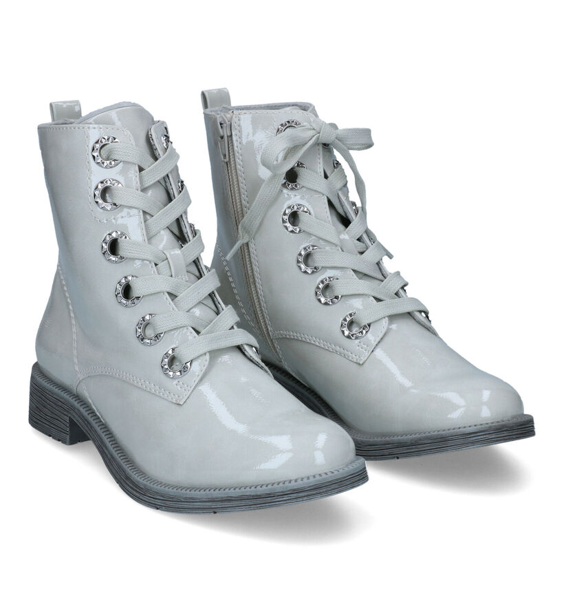 Jana Bottines à lacets en Gris clair en simili cuir (317958)