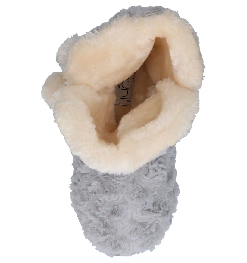 Youh! Pantoufles fermées en Gris clair en faux fur (232378)