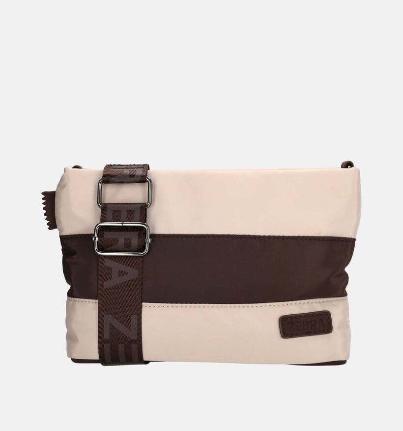 ZEBRA Puffer Bruine/Beige Gestreepte Crossbodytas voor dames (380975)