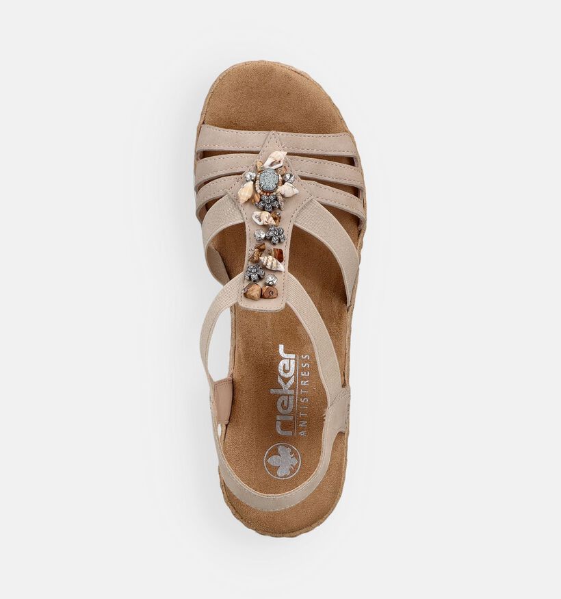 Rieker Beige Sandalen met Sleehak voor dames (370376)