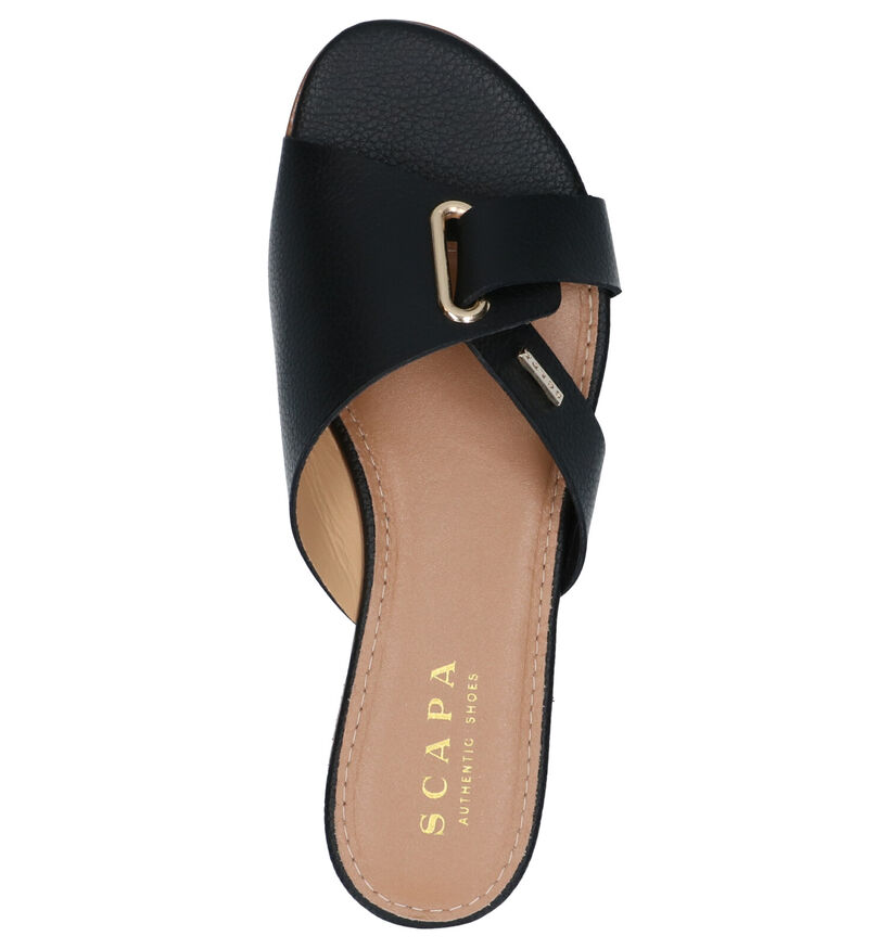 Scapa Nu-pieds plates en Noir en cuir (270296)