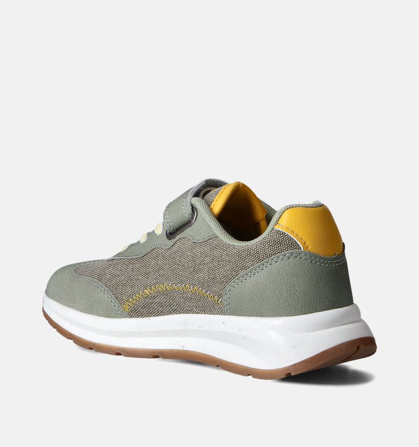 Milo & Mila Kaki Schoenen met elastiek en velcro voor jongens (354458)