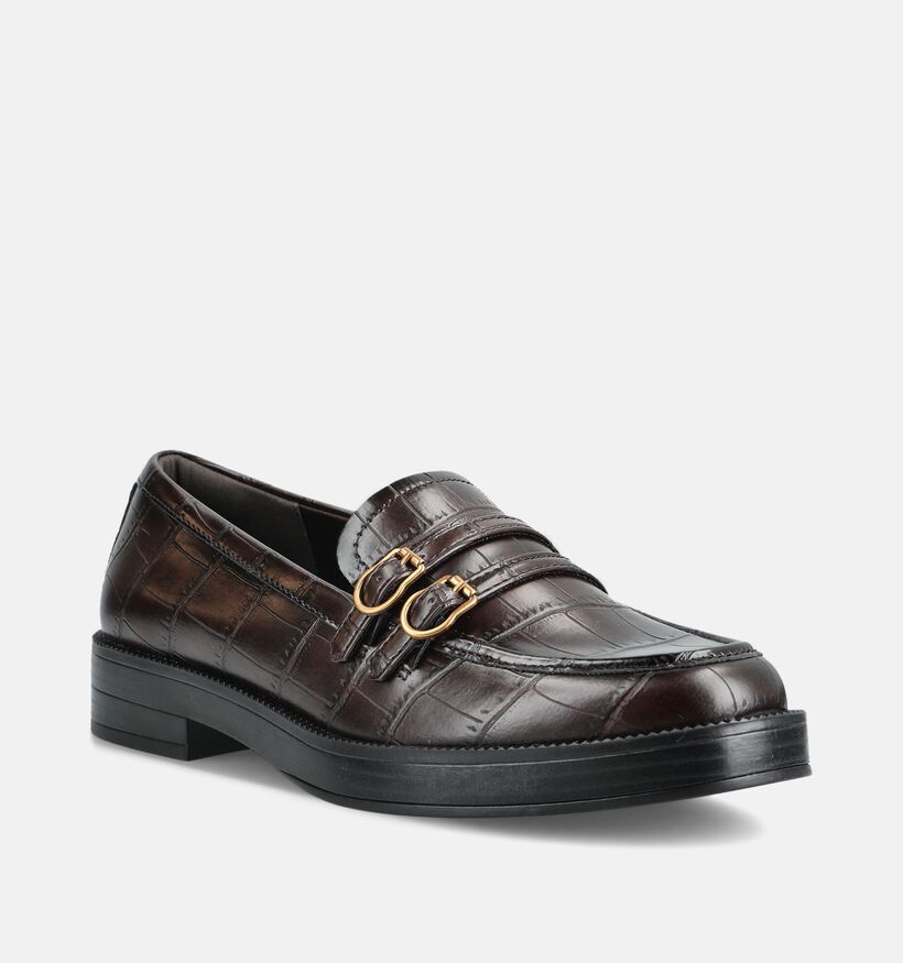 Tamaris Donkerbruine Loafers voor dames (376709)