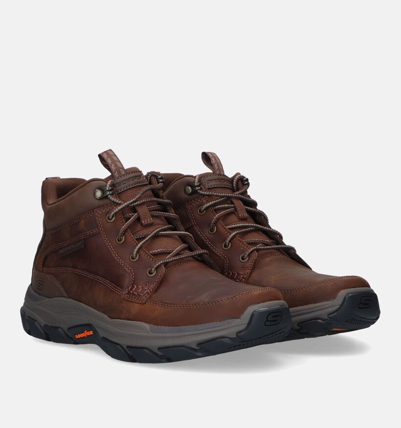 Skechers Respected Bosswel Cognac Wandelschoenen voor heren (327875) - geschikt voor steunzolen