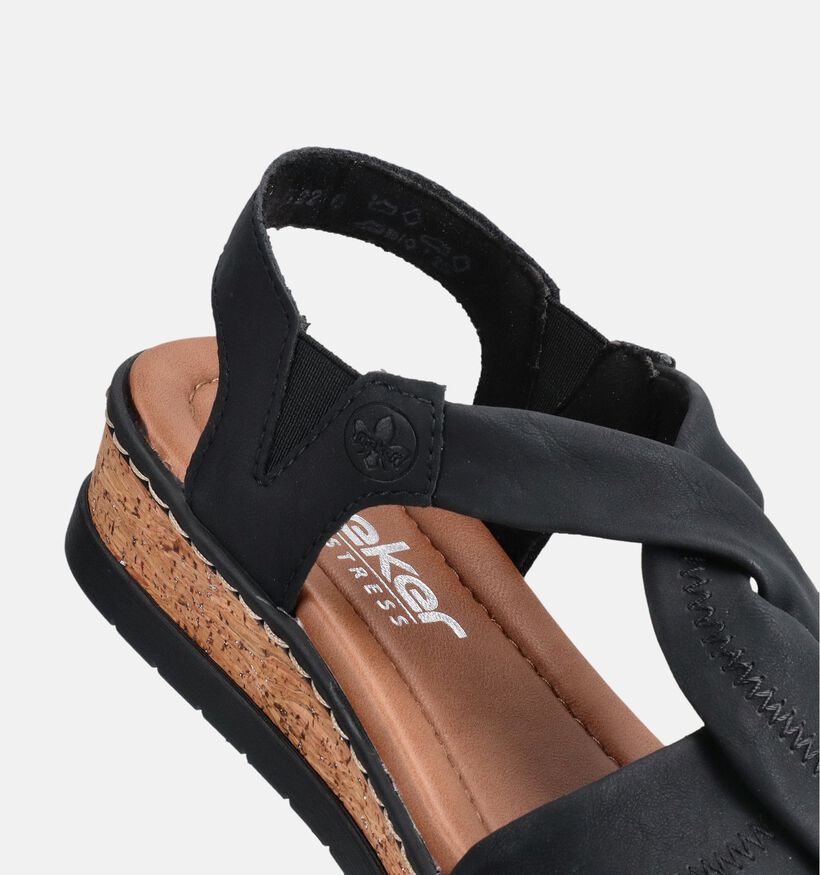 Rieker Antistress Zwarte Sandalen voor dames (370388)