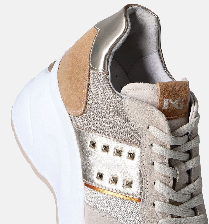NeroGiardini Beige Sneakers met sleehak voor dames (351948) - geschikt voor steunzolen