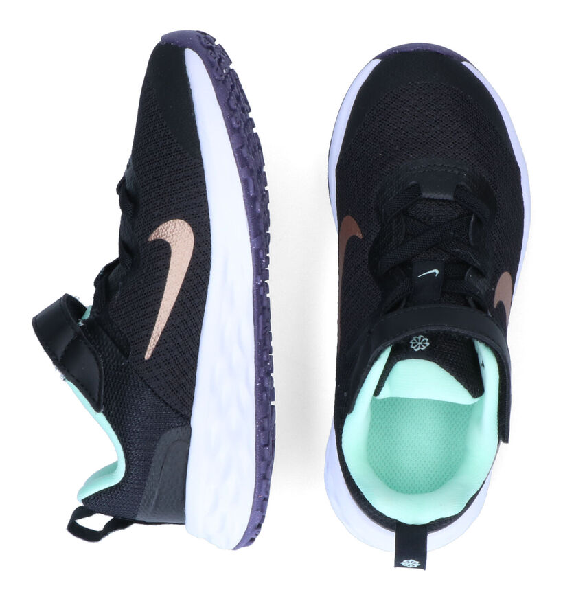 Nike Revolution 6 Zwarte Sneakers voor meisjes (308999) - geschikt voor steunzolen