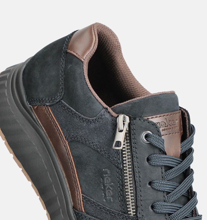 Rieker Donkerblauwe Sneakers met Veter en Rits voor heren (360435) - geschikt voor steunzolen