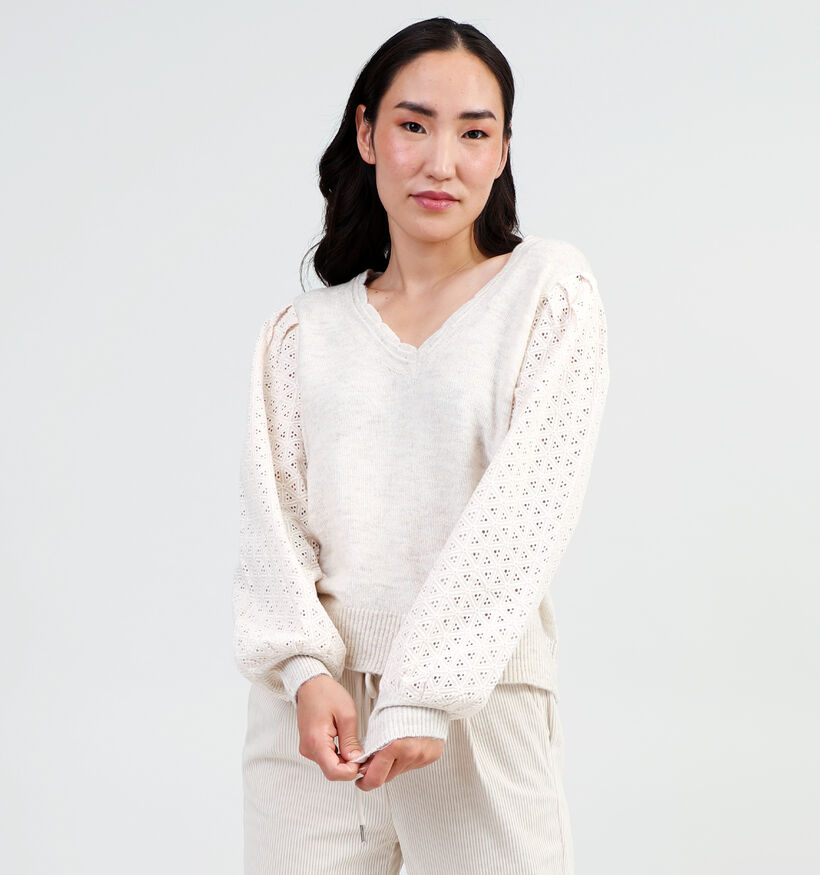 Vila Magali Beige Gebreide trui voor dames (346118)