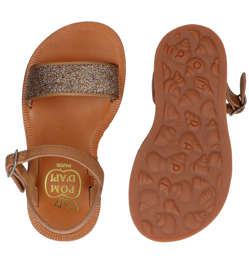 Pom d'Api Plagette Buckle Tao Sandales en Cognac pour filles (322882)