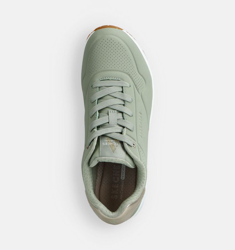 Skechers Uno Golden Baskets sportives en Vert pour femmes (375613) - pour semelles orthop&eacute;diques